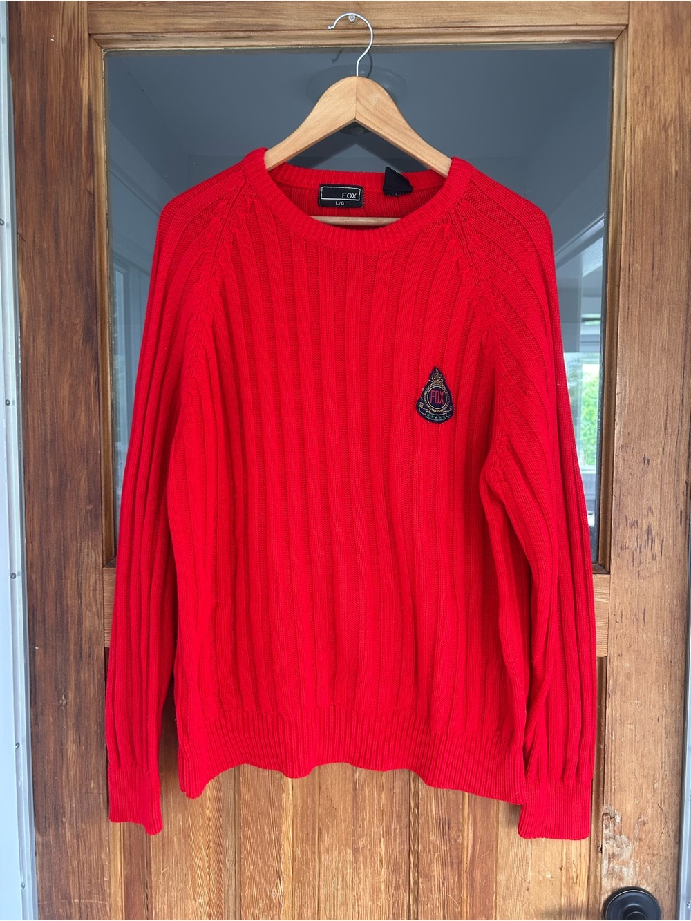 Fox Red Ribbed Crewneck Sweater